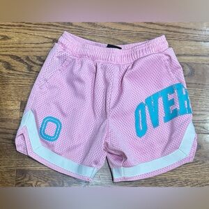 EUC Overtime brand boys shorts, youth size M, in pink/teal